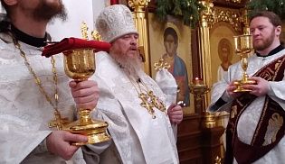 Епископ Алатырский и Порецкий Феодосий в праздник Рождества Христова совершил ночную Божественную Литургию в кафедральном храме в честь Иверской иконы Божией Матери города Алатырь