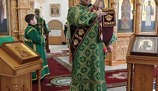 Епископ Алатырский и Порецкий Феодосий в День Святого Духа совершил Божественную Литургию в Киево-Николаевском Новодевичьем монастыре города Алатырь