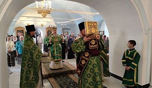 Епископ Алатырский и Порецкий Феодосий в День Святого Духа совершил Божественную Литургию в Киево-Николаевском Новодевичьем монастыре города Алатырь