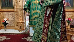 Епископ Алатырский и Порецкий Феодосий в День Святого Духа совершил Божественную Литургию в Киево-Николаевском Новодевичьем монастыре города Алатырь