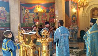 Епископ Алатырский и Порецкий Феодосий в праздник Сретения Владимирской иконы Божией Матери совершил Божественную Литургию в Свято-Троицком мужском монастыре города Алатырь
