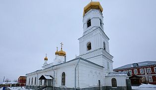 Епископ Алатырский и Порецкий Феодосий за Божественной литургией митрополиту Чебоксарскому и Чувашскому Савватию в Престольный праздник Киево-Николаевского Новодевичьего монастыря города Алатырь 