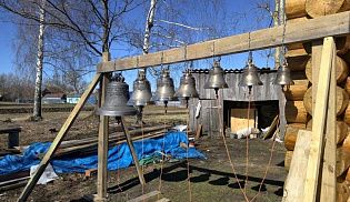 В селе Большие Абакасы освятили колокола для строящегося храма в честь преподобного Серафима Саровского