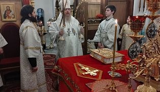 Епископ Алатырский и Порецкий Феодосий в Неделю 32-ю по Пятидесятнице и навечерие Богоявления совершил Божественную Литургию в кафедральном храме в честь Иверской иконы Божией Матери города Алатырь