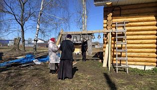 В селе Большие Абакасы освятили колокола для строящегося храма в честь преподобного Серафима Саровского
