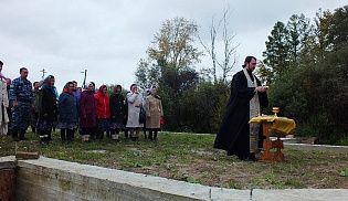 Начало установки сруба будущего храма в с.Сойгино Алатырского района