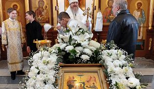 Управляющий Алатырской епархией в праздник Крещения Господня совершил Божественную Литургию в кафедральном храме в честь Иверской иконы Божией Матери города Алатырь