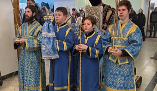 Епископ Алатырский и Порецкий Феодосий в праздник Сретения Господня совершил Божественную Литургию в Киево-Николаевском Новодевичьем монастыре города Алатырь